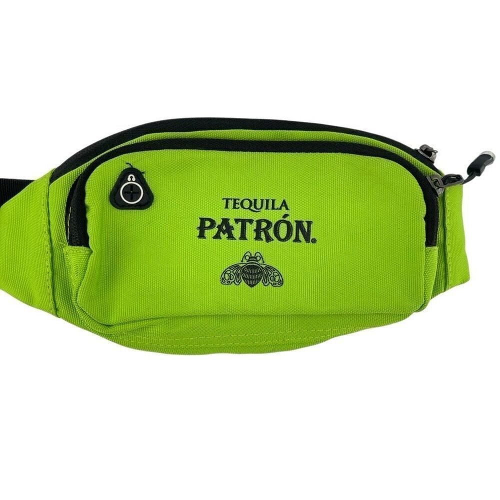 Patron Tequila Green Fanny Pack Unisex Double Zip Adjustable Buckle